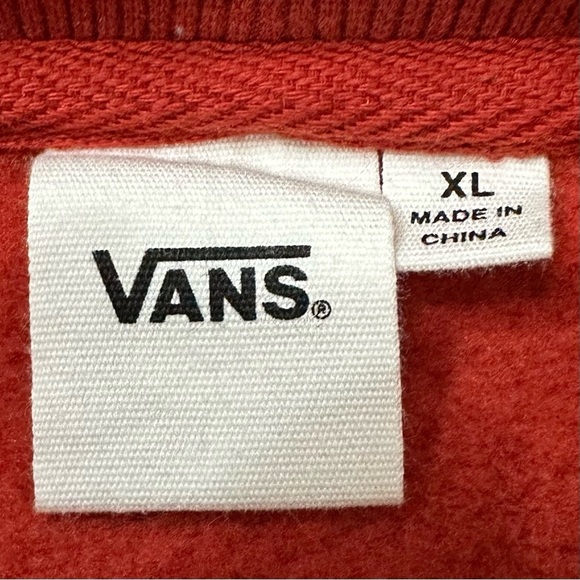 Vans Rubber Co. Red Chromo Twofer Hoodie Women's Sweatshirt, Size XL - Picture 12 of 13